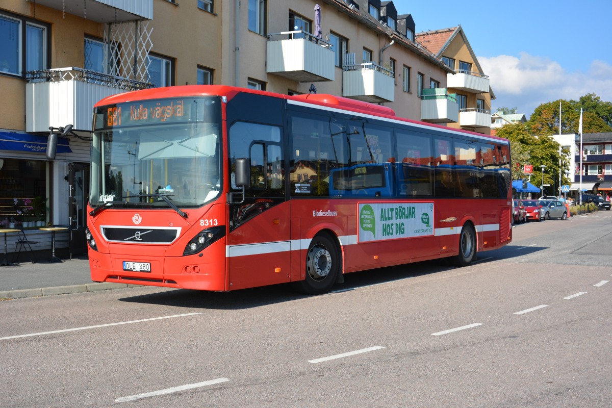 DLE 380 (Volvo 8900) fährt am 13.09.2014 auf der Linie 681. Aufgenommen in Vaxholm.