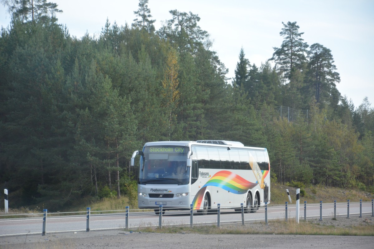 EGL 068 (Volvo 9700) auf dem Weg nach Stockholm. Aufgenommen am 16.09.2014.