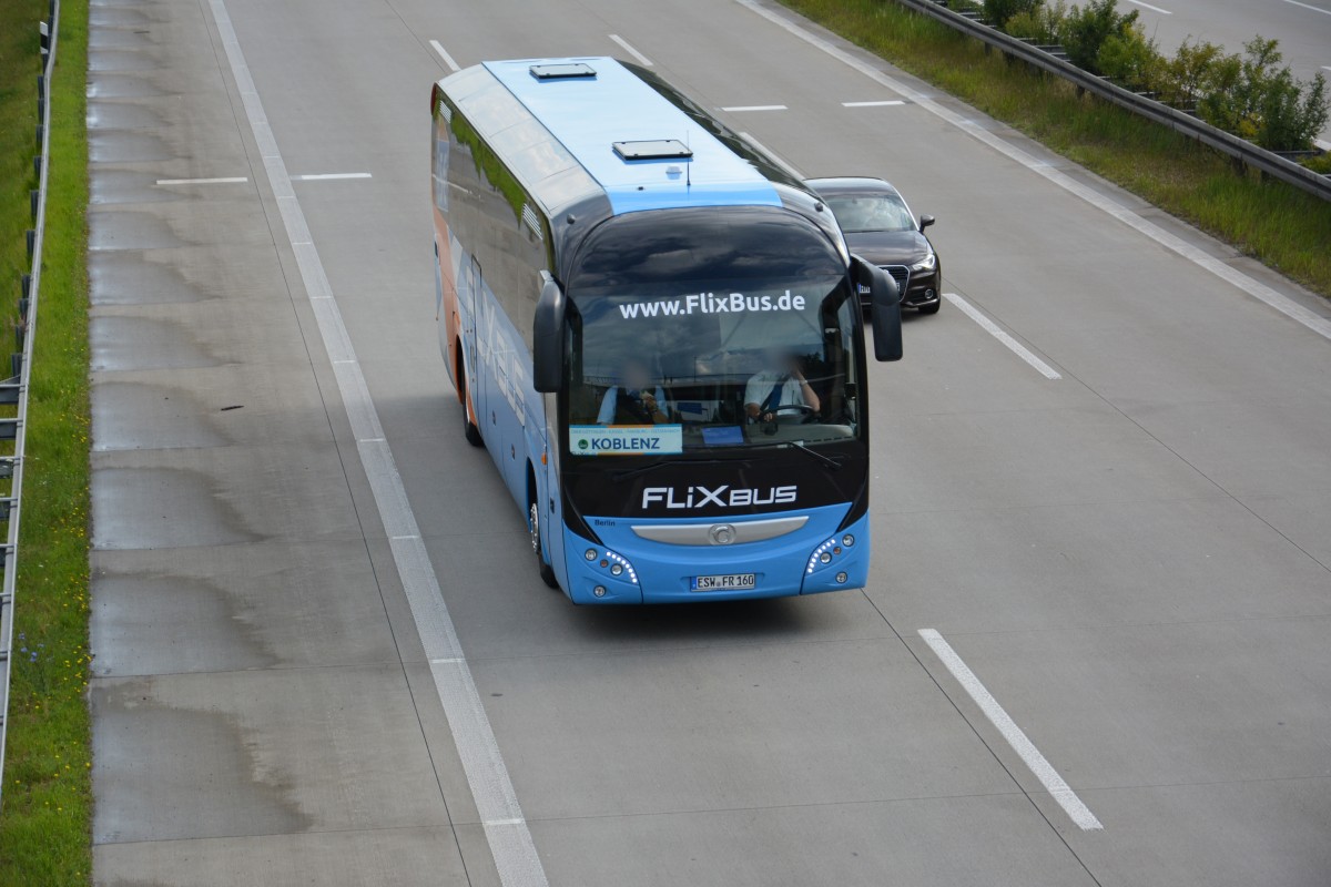 ESW-FR 160 auf dem Weg nach Koblenz. Aufgenommen am 07.07.2014 A 115.