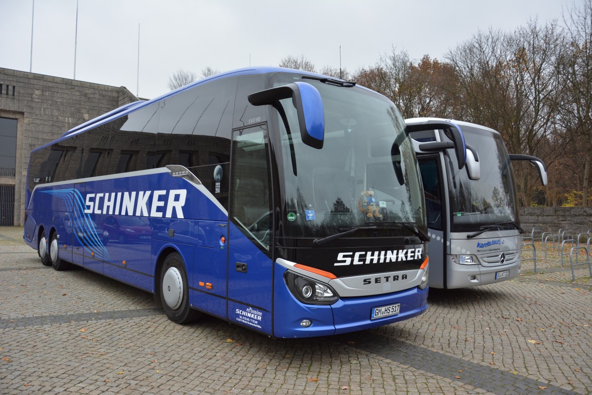 GM-HS 517 steht am 15.11.2014 an der Glockenturmstraße Berlin. Aufgenommen wurde ein Setra S 517 HD.
