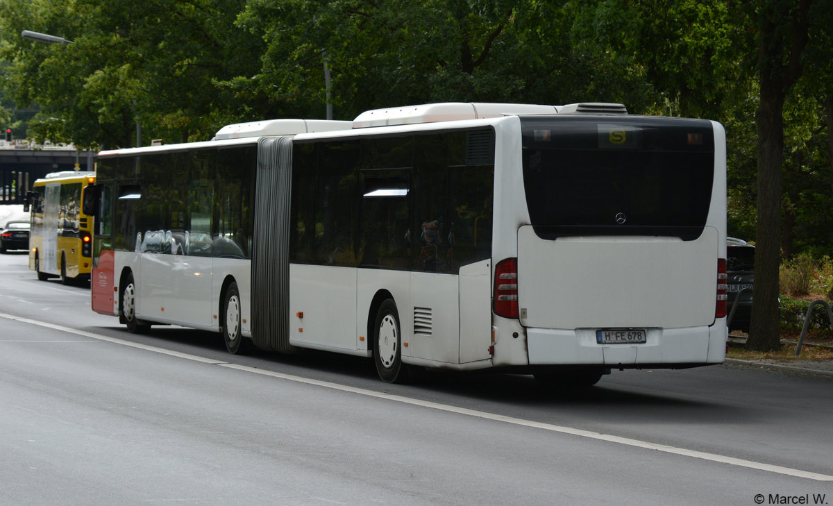 H-FE 678 ist am 05.08.2018 für die S-Bahn Berlin GmbH als SEV unterwegs. Aufgenommen wurde ein Mercedes Benz Citaro G Facelift / Bahnhof Wannsee.