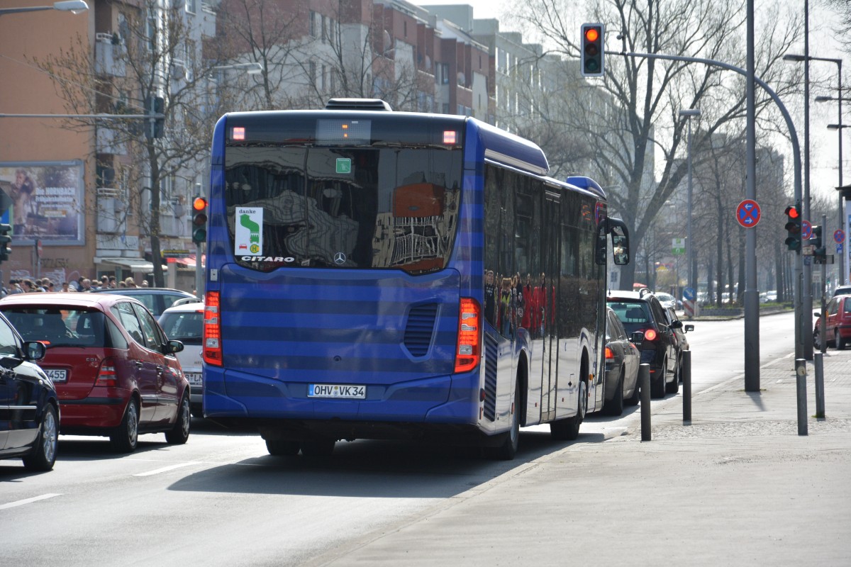 OHV-VK 34 (Mercedes Benz Citaro Ü Low Entry) fährt am 11.04.2015 für die S-Bahn Berlin Schienenersatzverkehr. Aufgenommen am Bahnhof Gesundbrunnen.