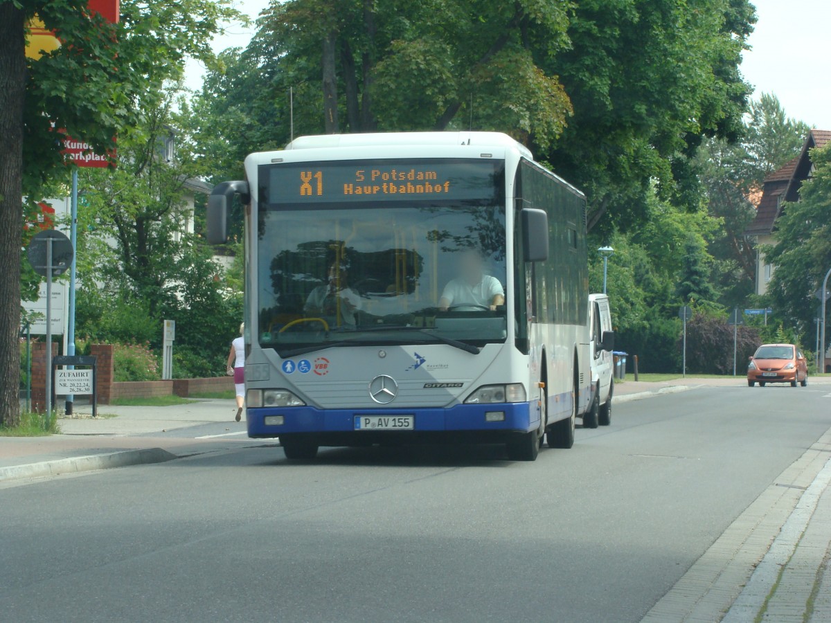 P-AV 155 (Betriebshof Potsdam) in Stahnsdorf als X1 nach Potsdam. Aufgenommen am 21.08.2013.