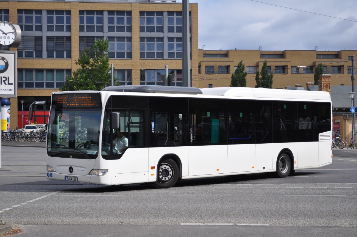P-GA 129 fährt am 11.08.2013 auf der Linie 603. Aufgenommen wurde ein Mercedes Benz Citaro Low Entry / Potsdam Hauptbahnhof. 