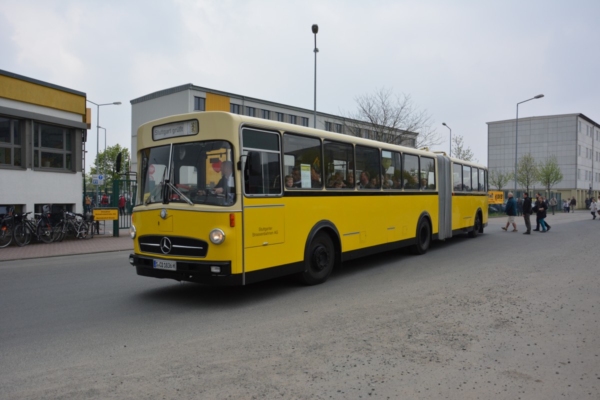 SSB-Museumsbus aus Stuttgart grüßt Dresden am 06.04.2014 in Dresden Gruna. (S-CD 1836 H) 