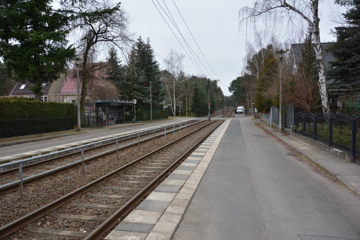Straßenbahnhaltestelle, Potsdam Turmstraße. Aufgenommen am 13.03.2016.