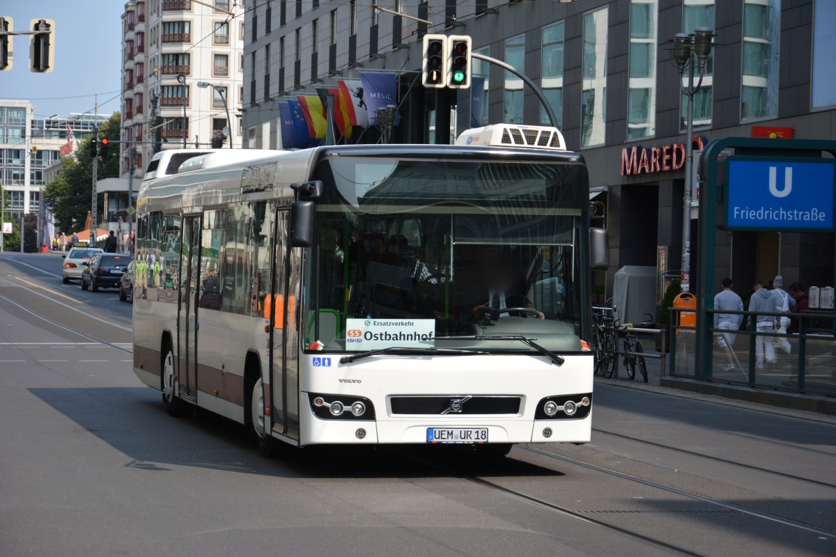 UEM-UR 18 (Volvo 7700) ist auch am 21.08.2014 mit dabei beim SEV fr die Berliner S-Bahn.
