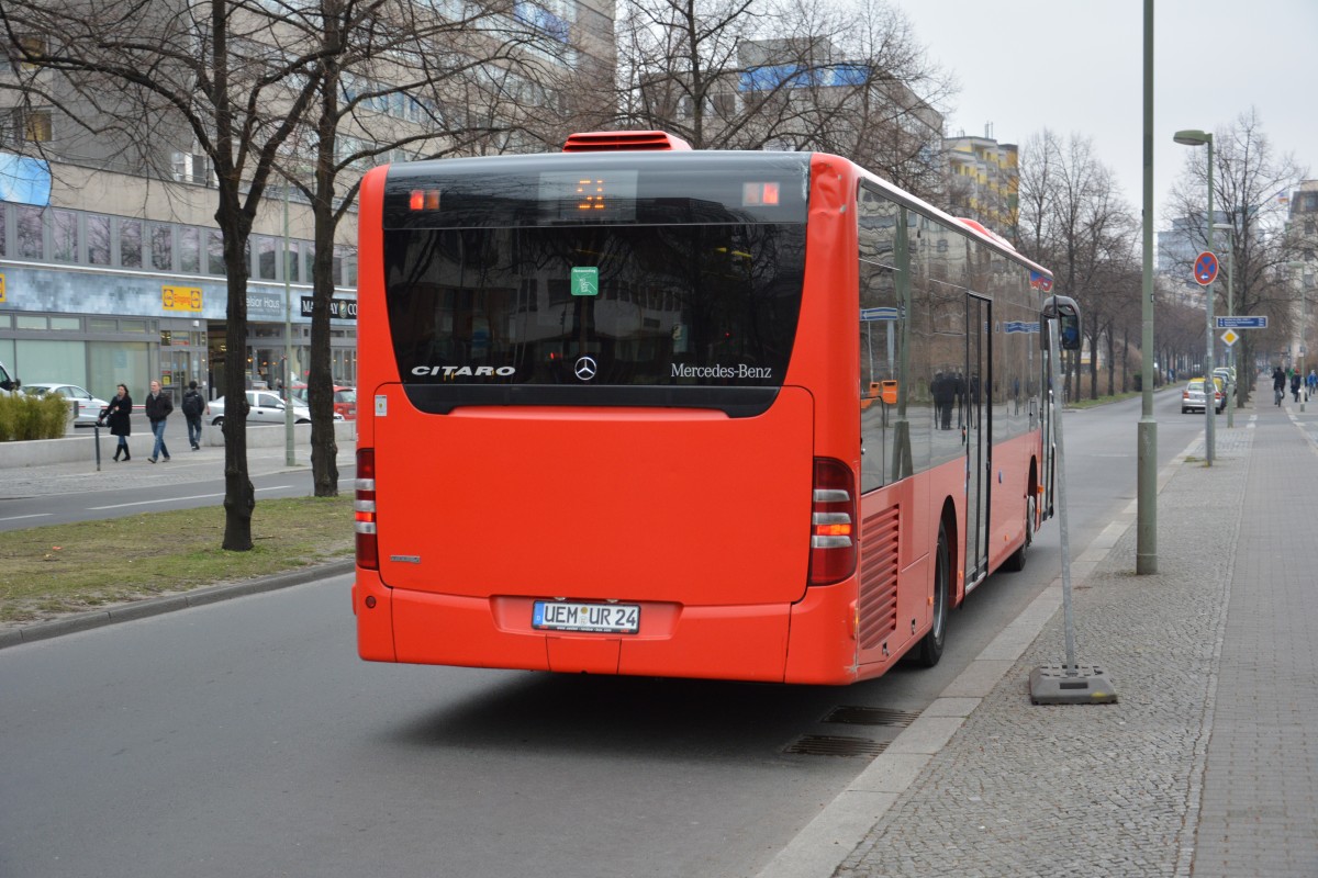 UEM-UR 24 fährt am 21.03.2015 Schienenersatzverkehr für die S-Bahn Berlin. Aufgenommen wurde ein Mercedes Benz Citaro Facelift / Berlin Anhalter Bahnhof. 