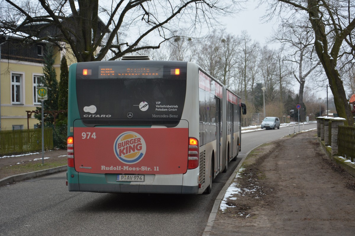 Unterwegs auf der Linie 694 zum Stern Center ist dieser Mercedes Benz Citaro Facelift mit dem Kennzeichen P-AV 974. Aufgenommen an der Küsselstraße in Potsdam. 