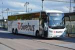 stockholm-swebus/387809/uwj-725-scania-omniexpress-steht-am UWJ 725 (Scania OmniExpress) steht am 17.09.2014 am Busbahnhof Vsters.