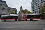 Dieser Hess O-Bus mit der Nummer  179  fährt am 14.10.2015 auf der Linie 4. Aufgenommen in der Innenstadt von St. Gallen.
