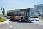 lions-city-solobus/564650/am-04062016-faehrt-p-av-586-fuer Am 04.06.2016 fährt P-AV 586 für die ILA 2016 auf der Shuttle Linie 'L'. Aufgenommen wurde ein MAN Lion's City der BVSG (Betriebshof Stahnsdorf).
