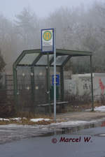 Bushaltestelle, Kleinmachnow Dreilinden. Aufgenommen am 04.02.2017. 