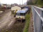 VT 798 Uerdinger Schienenbus von der Waldhochbahn in Linz am Rhein