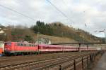 DB AutoZug 115 278-4 mit dem Schnee-Express Sonderzug Hamburg<>K�ln in Linz am Rhein am 20.2.2012
