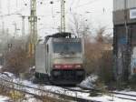 Crossrail 186 903 abgestellt in Krefeld Hbf am 4.1.11
