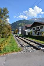 Streckenaufnahme zwischen den Bahnhöfen Schruns und Tschagguns (Montafon / Österreich).