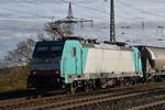 16.11.2020 | Güterzug bei der Durchfahrt Bahnhof Saarmund | E 186 243-2  91 51 5270 001-8  |