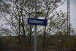 brandenburg-grossbeeren/388281/bahnhofsschild-grossbeeren-am-19112014 Bahnhofsschild Grobeeren am 19.11.2014.