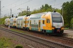 -Nachschuss- Am 15.05.2016 fährt dieser ET 445 (445.101) auf der Linie RE 2 (63859) nach Wittenberge. Dieser Zug nutz gleich den Halt in Nauen um den ICE 800 nach Hamburg-Altona vorbei zulassen.
