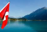 Blick Vom Schiffsanleger Brienz �ber den Brienzersee zu Ostufer am 30.09.2011.