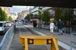 Endhaltestelle der Straßenbahn in der Innenstadt von Stockholm  Sergels Torg . Aufgenommen am 10.09.2014..
