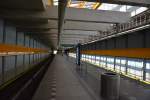 prag-depo-hostiva345/362127/die-endhaltestelle-der-u-bahnlinie-a-aufgenommen Die Endhaltestelle der U-Bahnlinie A. Aufgenommen am 16.07.2014.